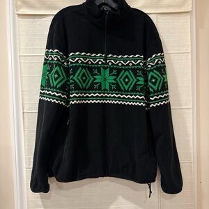 Polo Ralph Lauren Black and Green Zip-Up Sweater